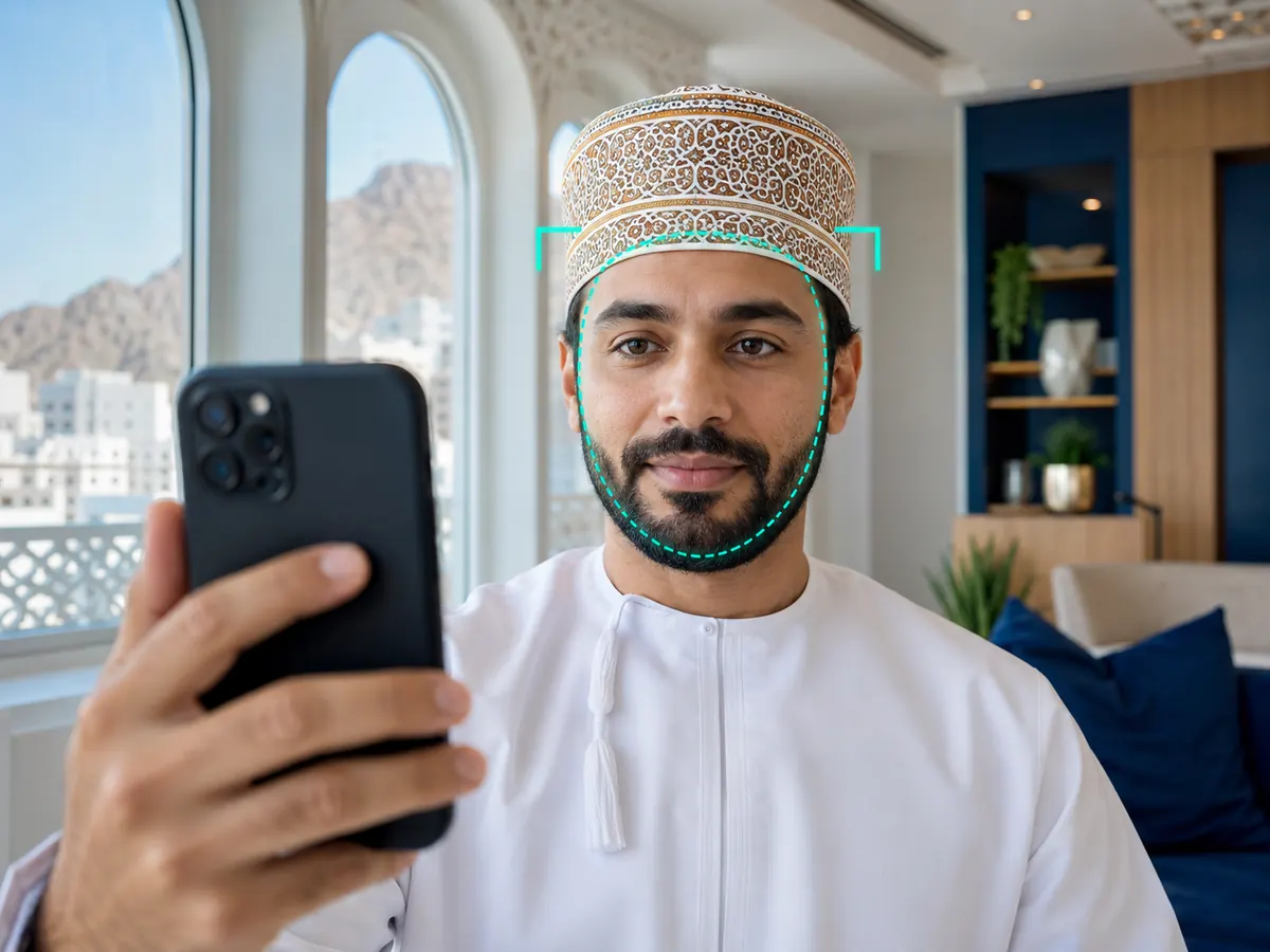 صورة ذاتية مباشرة وفحص الحيوية أثناء التحقق الإلكتروني في عُمان
